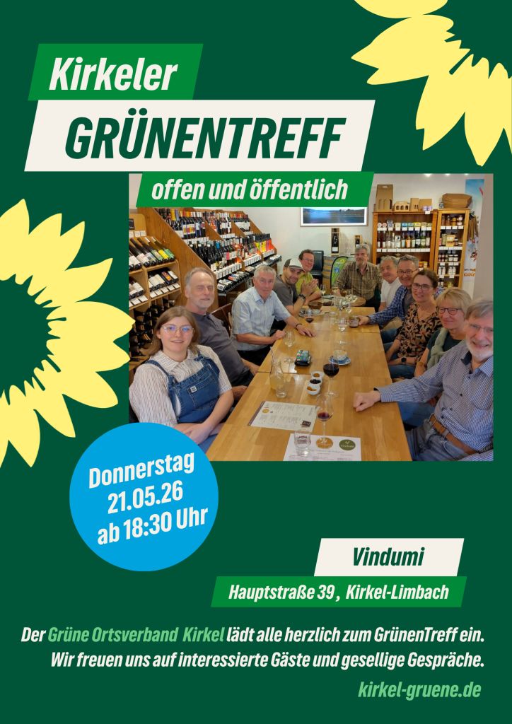 Herzliche Einladung zum öffentlichen GrünenTreff am 21.05.2026
